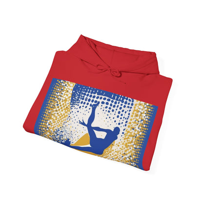 boostlete-field-day-icon-swimmer-halftone-paper-0246 — Unisex Heavy Blend Hooded Sweatshirt (Gildan)