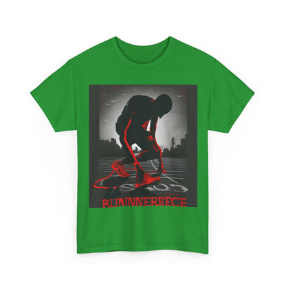 boostlete-mile-by-mile-scene-runner-grainy-bold-0168 — Unisex Heavy Cotton Tee (Gildan 5000)