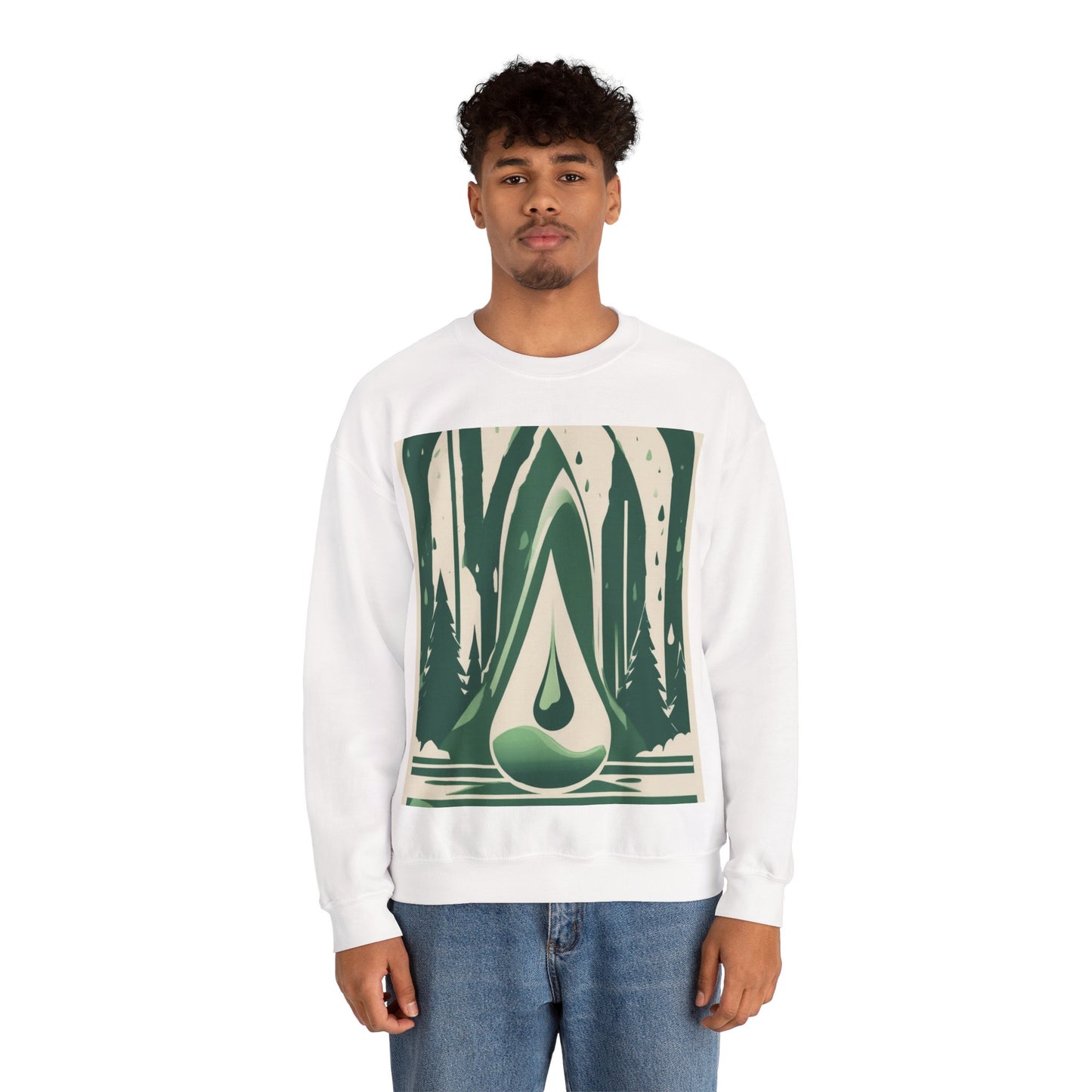 boostlete-quiet-power-icon-water-glitch-retro-0186 — Unisex Heavy Blend Crewneck (G18000)