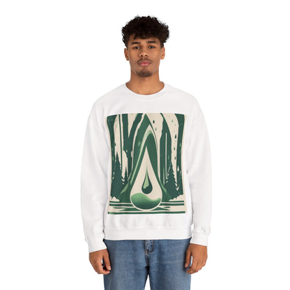 boostlete-quiet-power-icon-water-glitch-retro-0186 — Unisex Heavy Blend Crewneck (G18000)