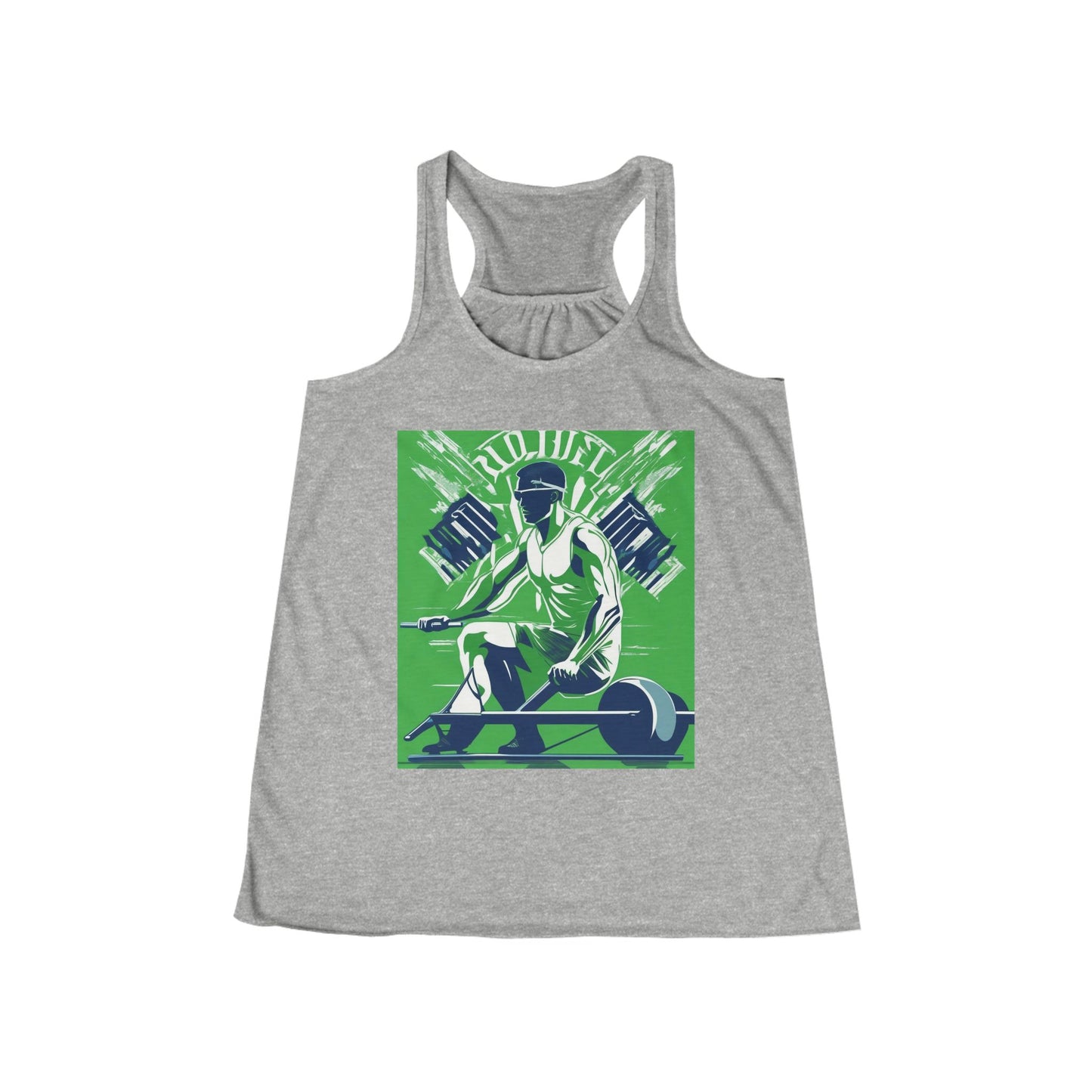 boostlete-am-crew-scene-rower-grainy-bold-0172 — Women's Flowy Racerback Tank (B+C 8800)