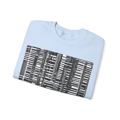 boostlete-iron-intent-pattern-barcode-line-art-0599 — Unisex Heavy Blend Crewneck (G18000)
