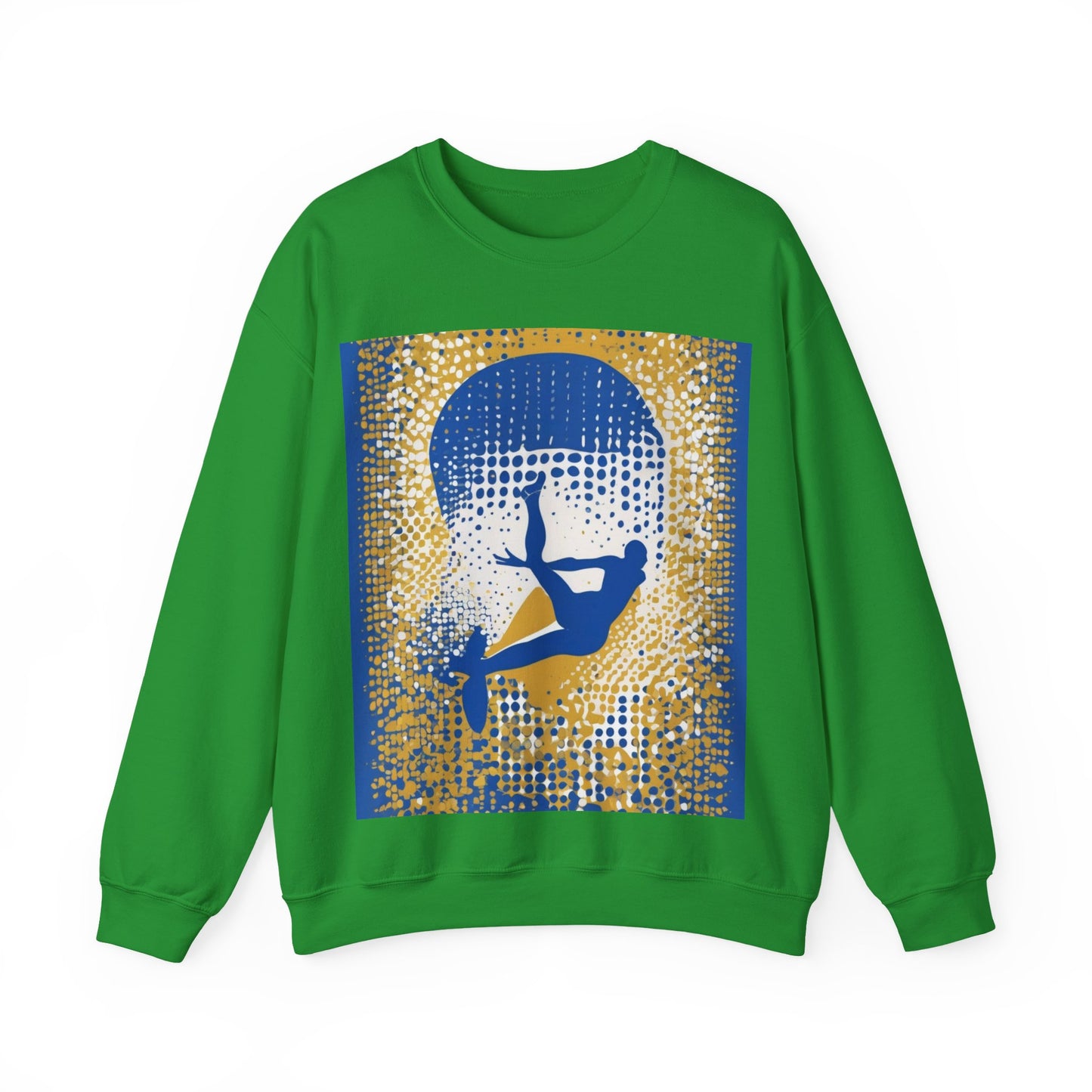 boostlete-field-day-icon-swimmer-halftone-paper-0246 — Unisex Heavy Blend Crewneck Sweatshirt (Gildan)