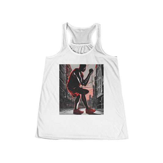 boostlete-am-crew-scene-runner-high-retro-0268 — Women's Flowy Racerback Tank (B+C 8800)