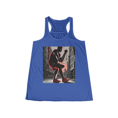 boostlete-am-crew-scene-runner-high-retro-0268 — Women's Flowy Racerback Tank (B+C 8800)