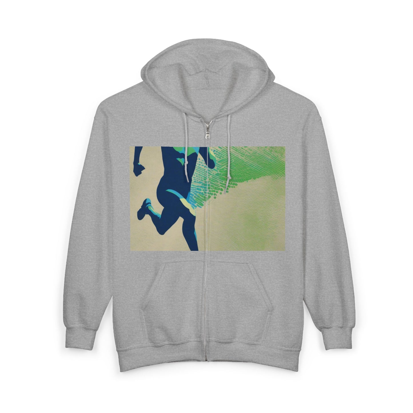 boostlete-am-crew-scene-sprinter-halftone-engraved-0092 — Unisex Heavy Blend Full-Zip Hooded Sweatshirt