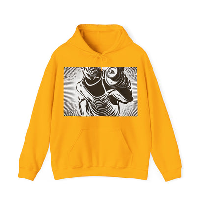 boostlete-pr-season-scene-lunge-halftone-engraved-0096 — Unisex Heavy Blend Hooded Sweatshirt (Gildan)
