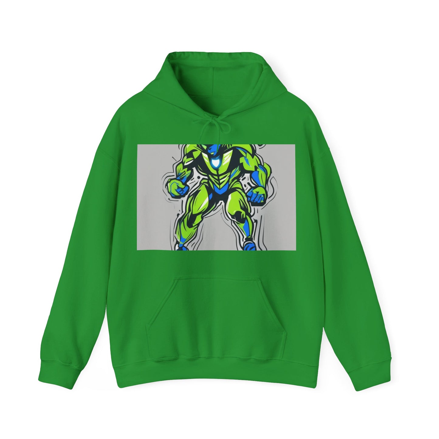 boostlete-quiet-power-type-boost-mode-on-outline-over-solid-modern-0741 — Unisex Heavy Blend Hoodie (G18500)