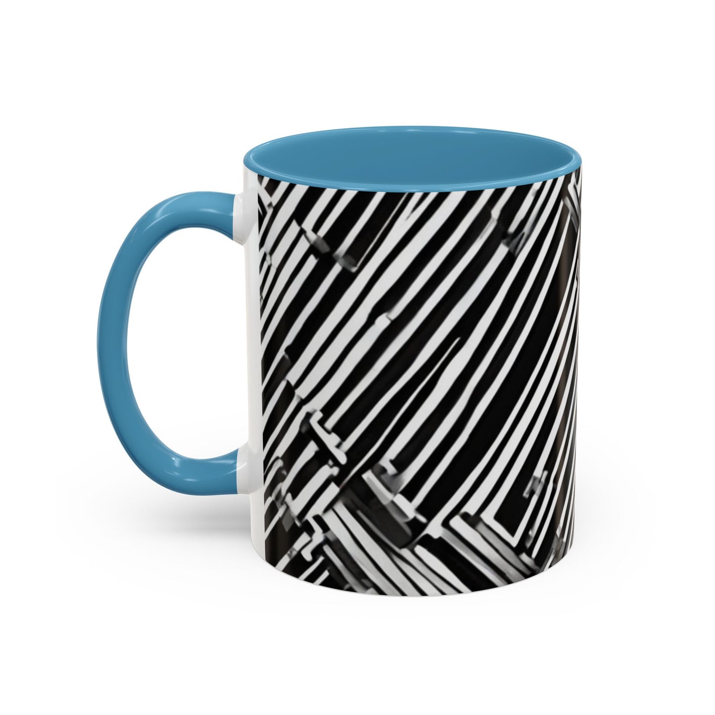 boostlete-mile-by-mile-pattern-barcode-monoline-0059 — Accent Mug 11oz/15oz