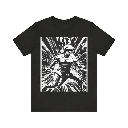 boostlete-field-day-scene-sprinter-halftone-bold-0148 — Unisex Jersey Short Sleeve (B+C 3001)