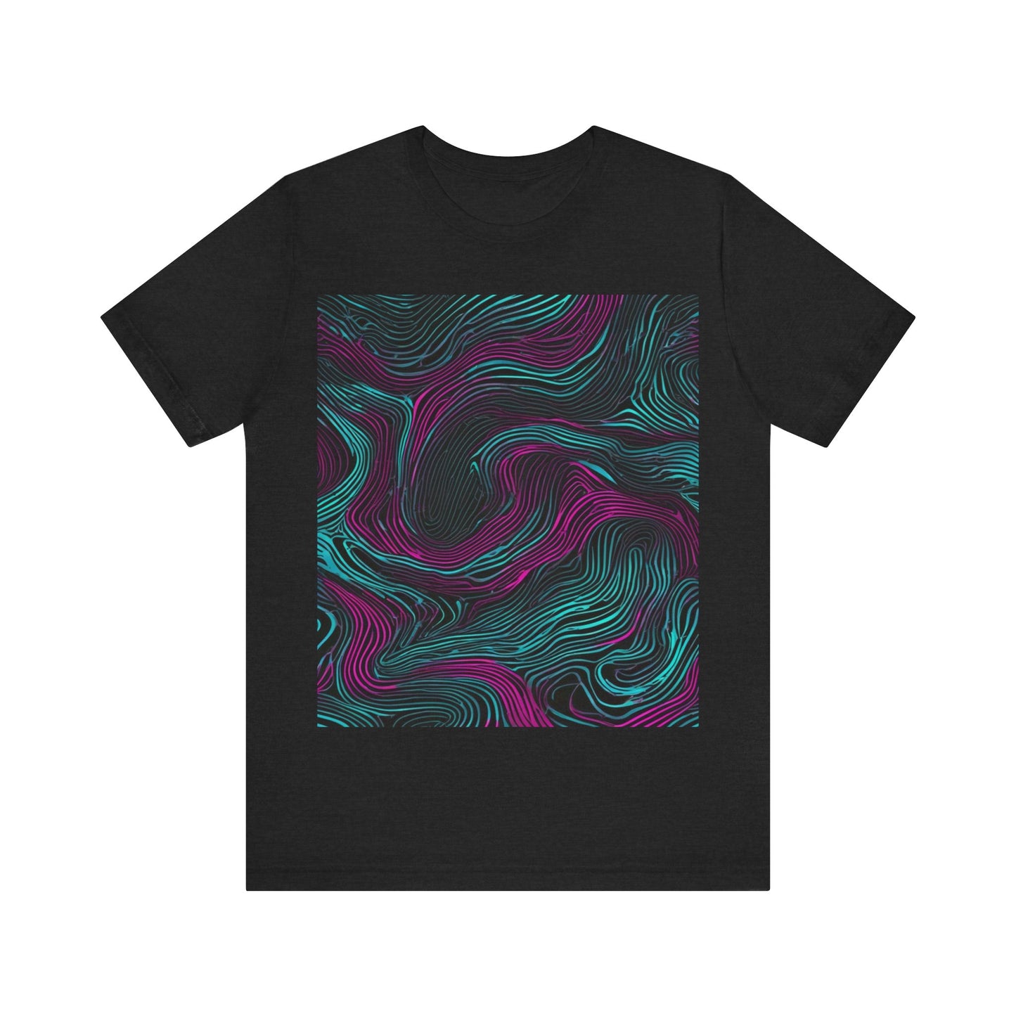 boostlete-am-crew-pattern-topographic-monoline-0075 — Unisex Jersey Short Sleeve (B+C 3001)