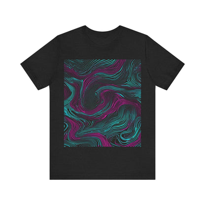 boostlete-am-crew-pattern-topographic-monoline-0075 — Unisex Jersey Short Sleeve (B+C 3001)