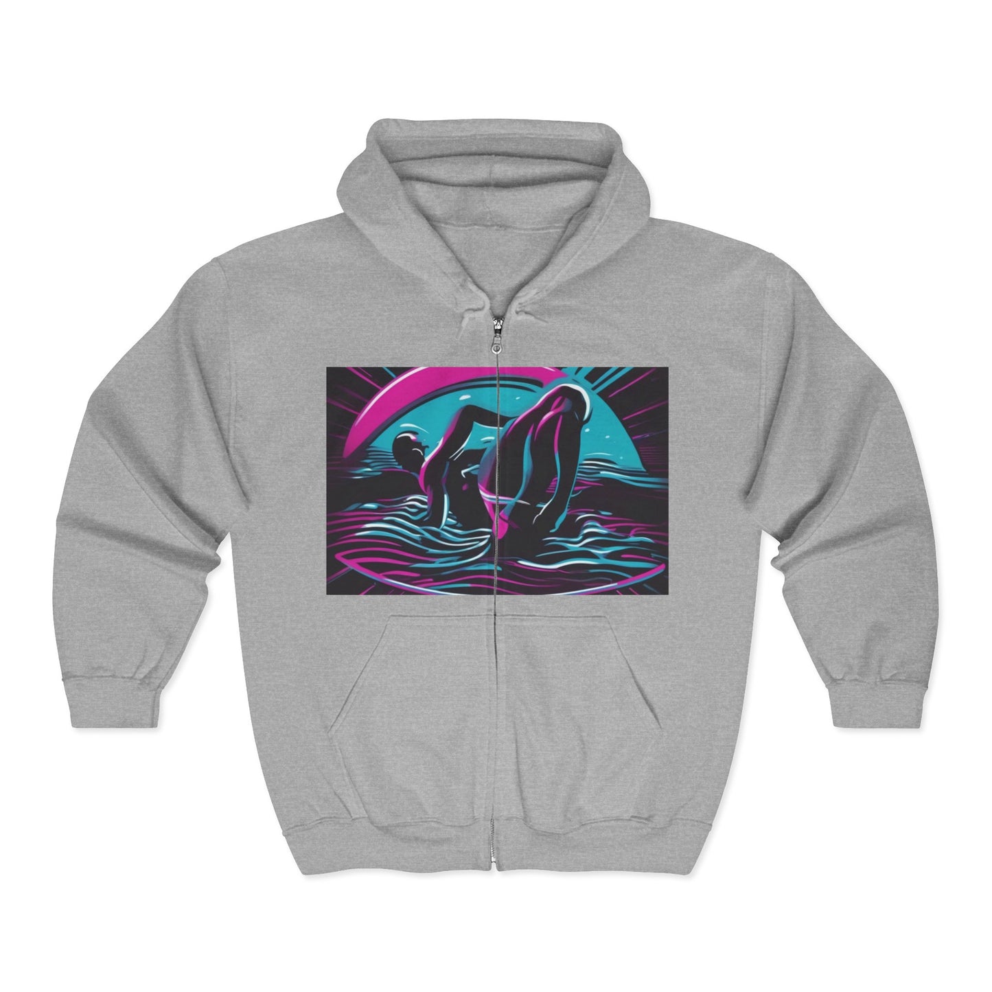 boostlete-pr-season-icon-swimmer-duotone-bold-0126 — Unisex Heavy Blend Full-Zip Hooded Sweatshirt