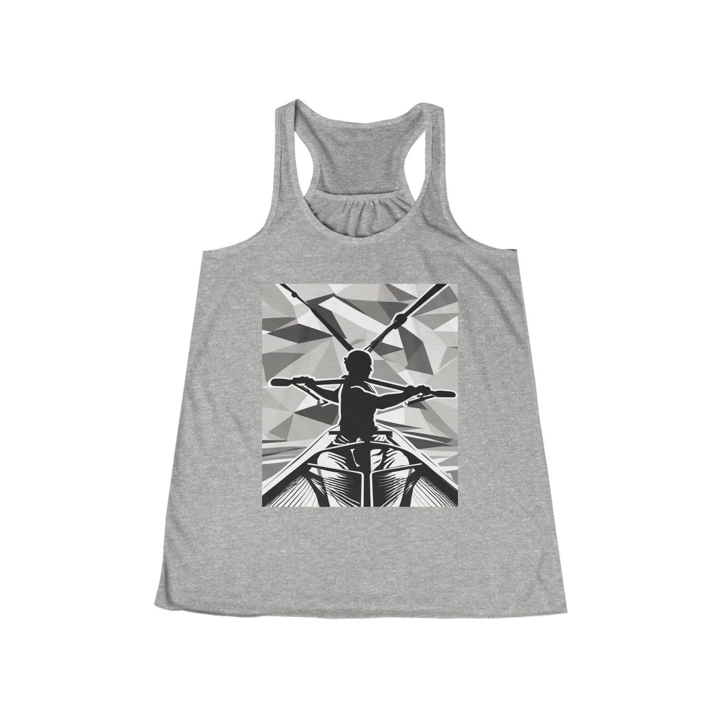 boostlete-am-crew-scene-rower-outline-geometric-0060 — Women's Flowy Racerback Tank (B+C 8800)