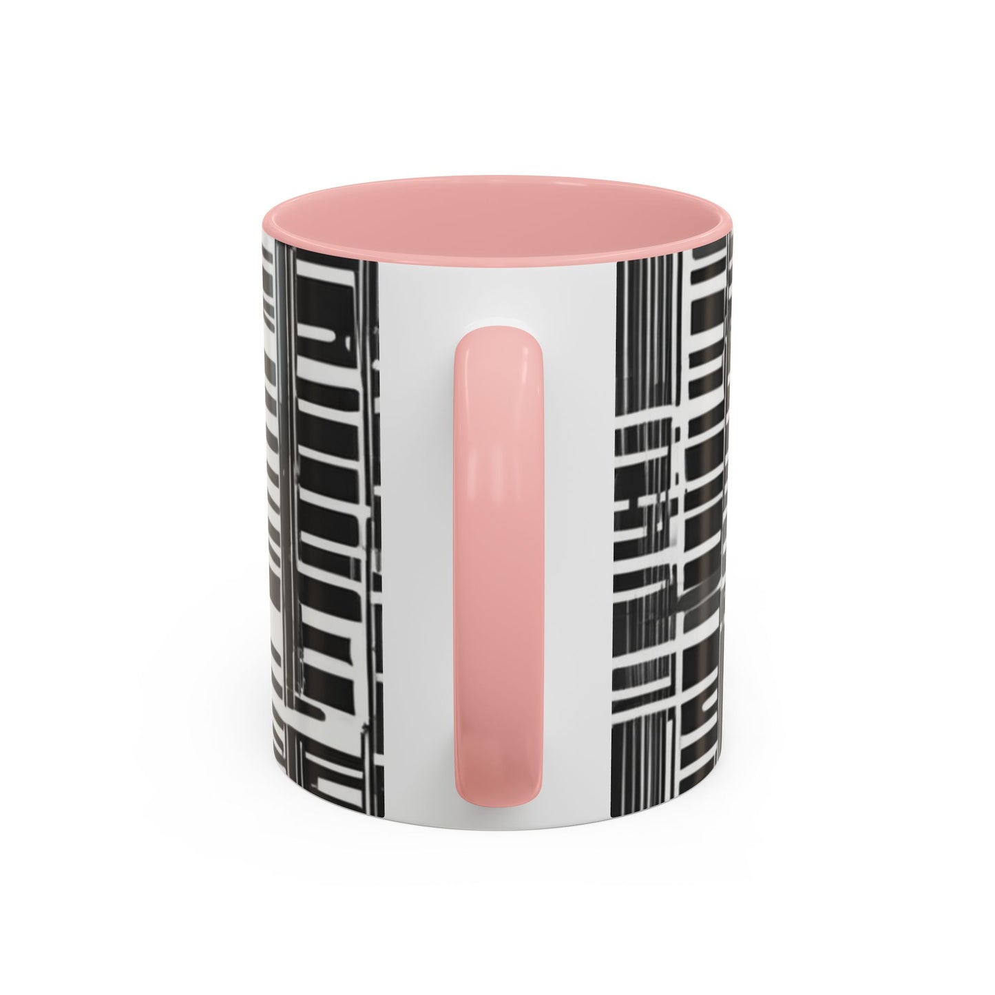 boostlete-iron-intent-pattern-barcode-line-art-0599 — Accent Mug 11/15oz