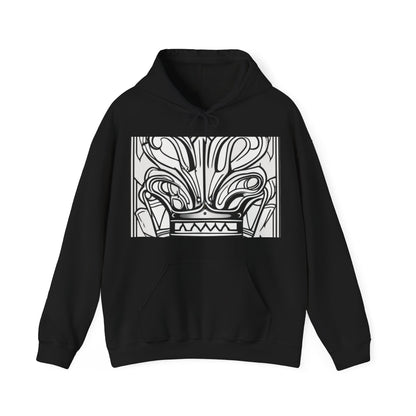 boostlete-boost-mode-icon-crown-offset-line-art-0190 — Unisex Heavy Blend Hooded Sweatshirt (Gildan)