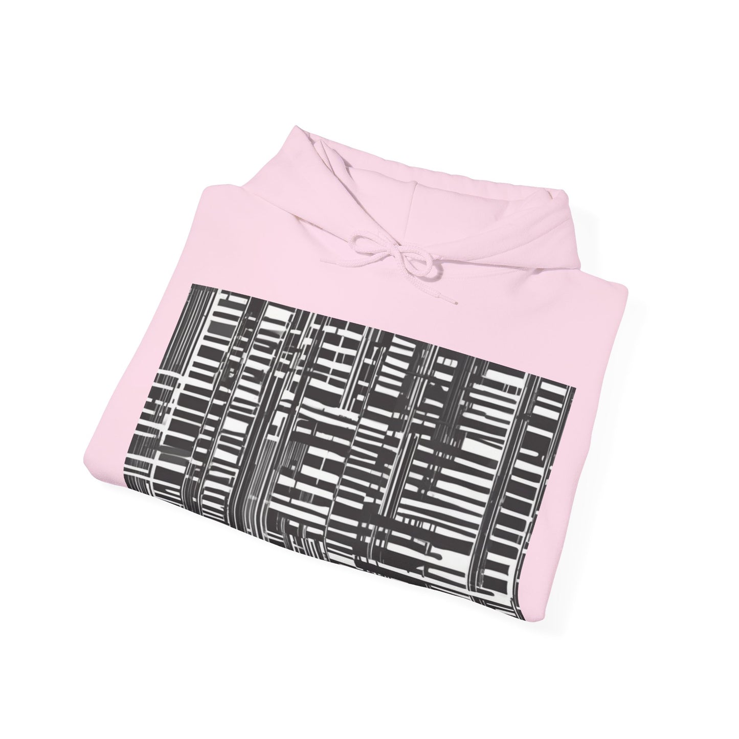 boostlete-iron-intent-pattern-barcode-line-art-0599 — Unisex Heavy Blend Hoodie (G18500)