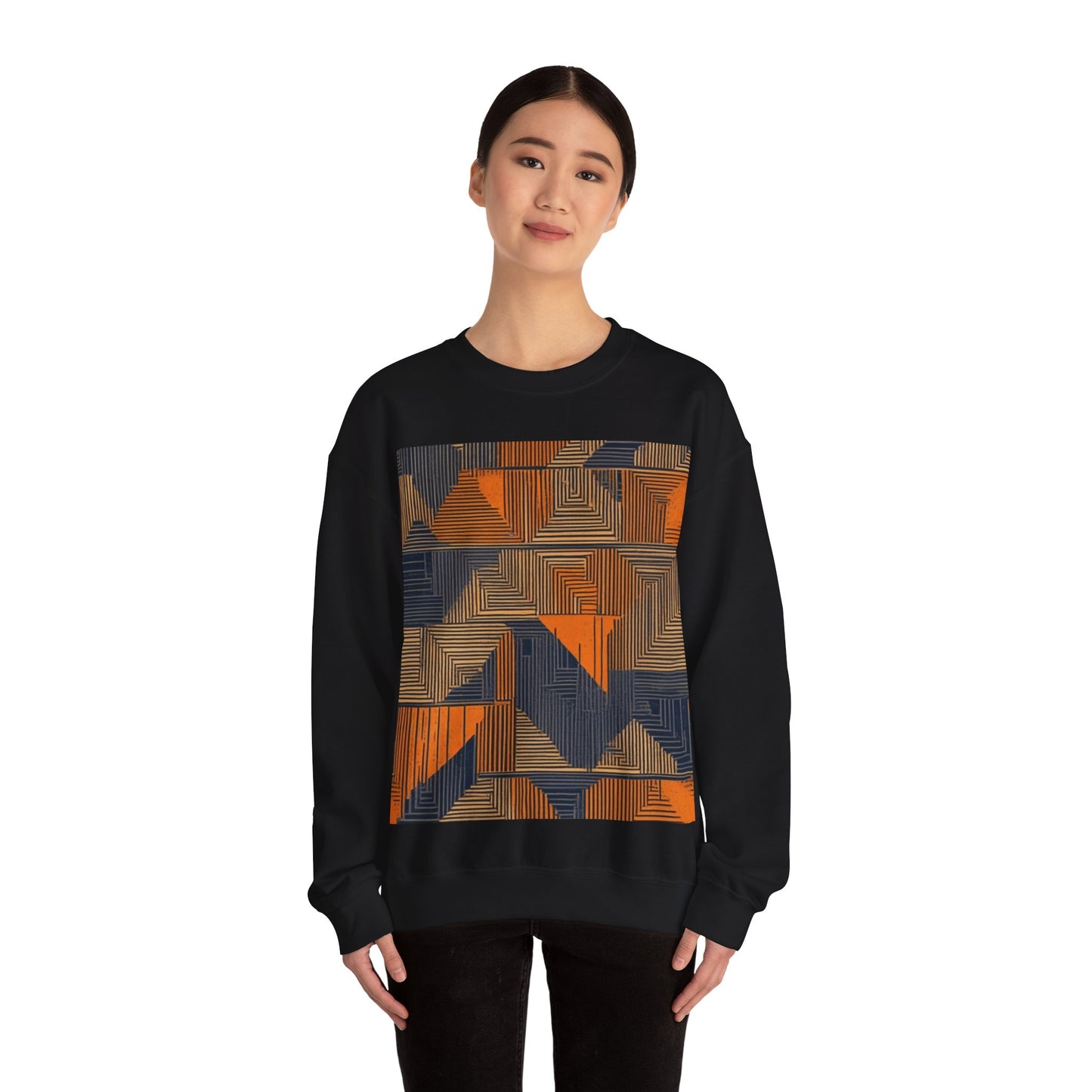 boostlete-field-day-pattern-stair-steps-geometric-0055 — Unisex Heavy Blend Crewneck Sweatshirt (Gildan)