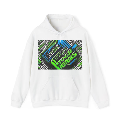 boostlete-am-crew-type-stronger-signals-diagonal-badge-1077 — Unisex Heavy Blend Hoodie (G18500)