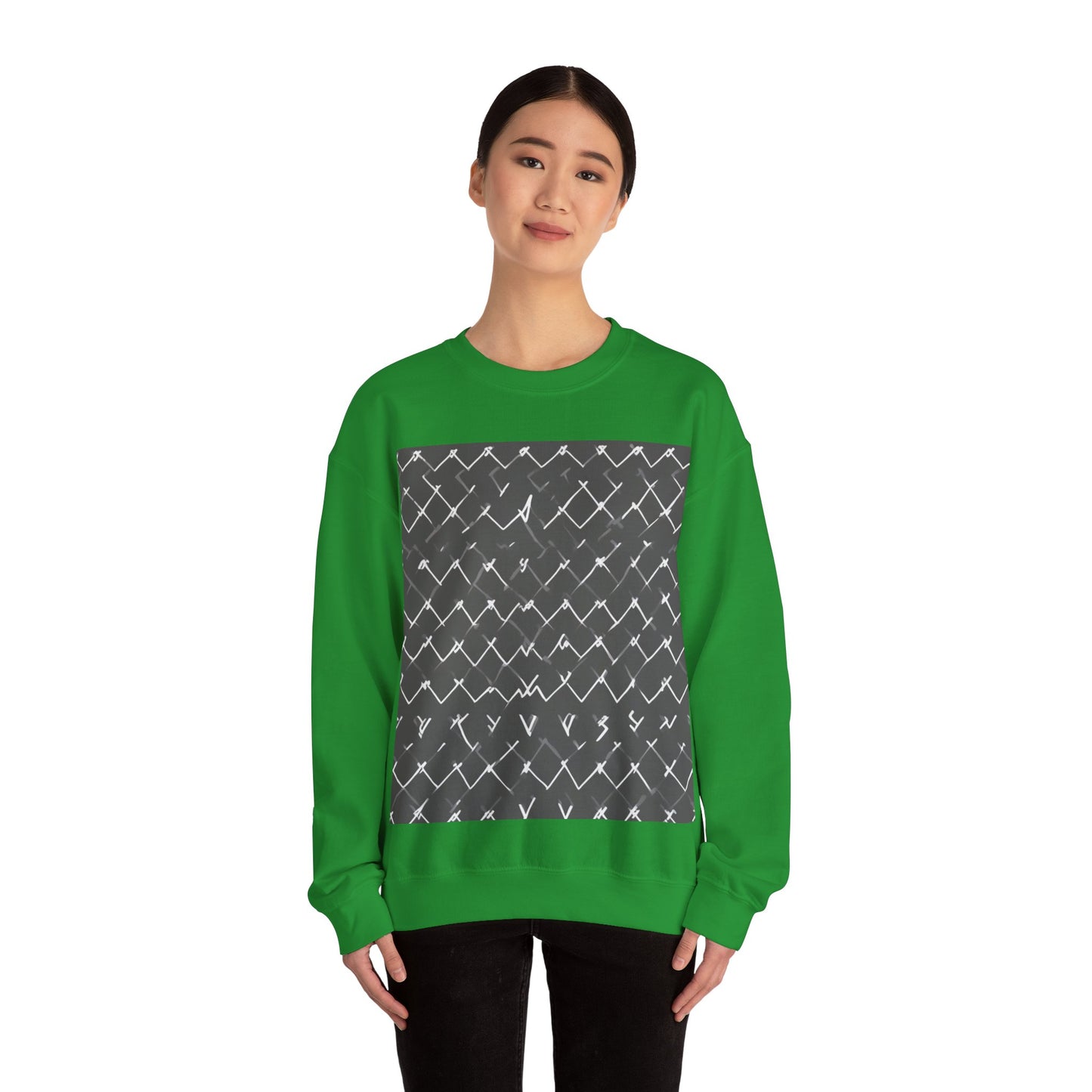 boostlete-am-crew-pattern-ekg-bold-0047 — Unisex Heavy Blend Crewneck Sweatshirt (Gildan)