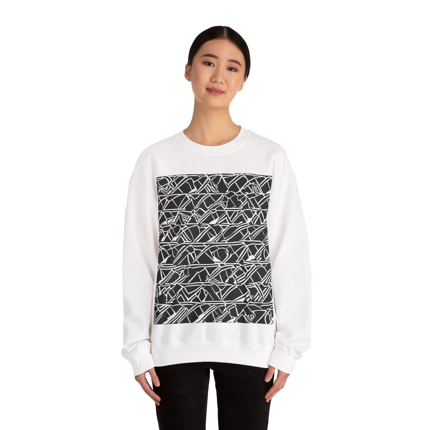 boostlete-boost-mode-pattern-stair-steps-athletic-0311 — Unisex Heavy Blend Crewneck Sweatshirt (Gildan)