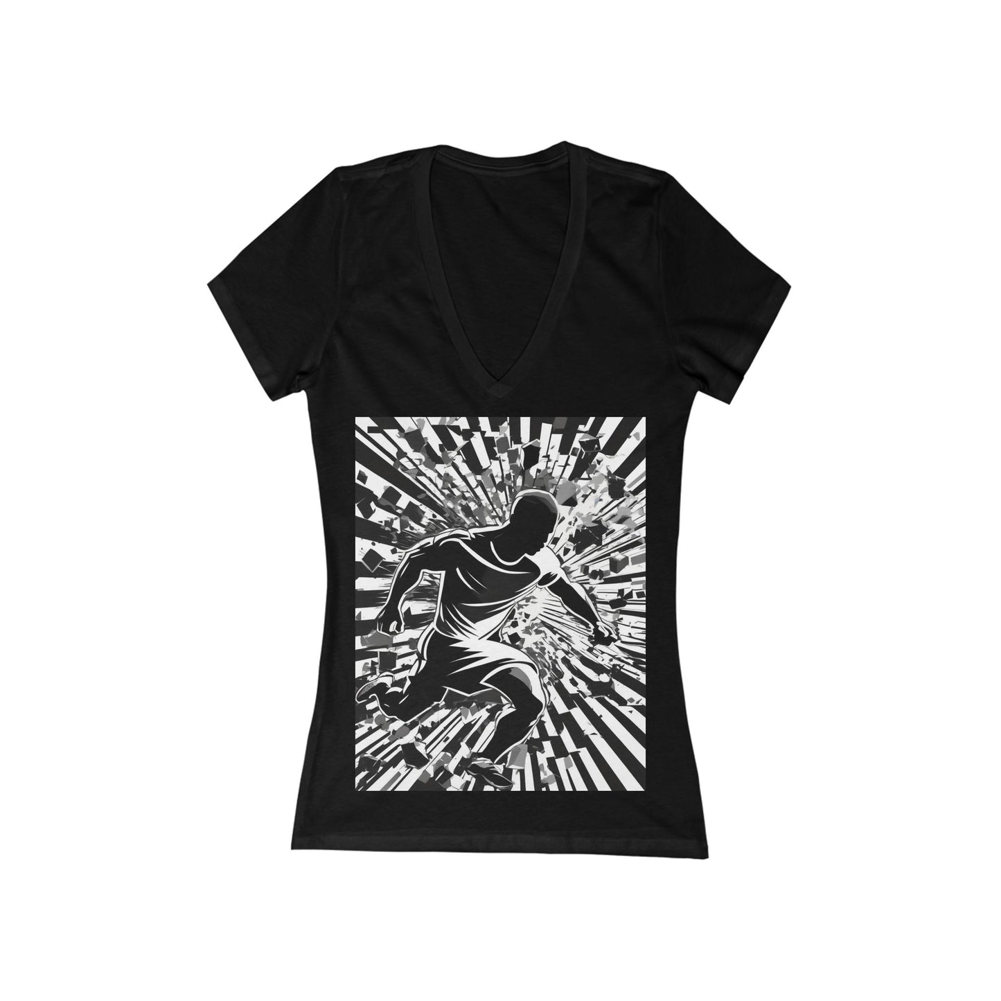 boostlete-field-day-scene-sprinter-halftone-athletic-0248 — Women's Deep V-Neck Tee (B+C 6035)