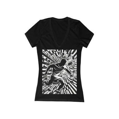 boostlete-field-day-scene-sprinter-halftone-athletic-0248 — Women's Deep V-Neck Tee (B+C 6035)