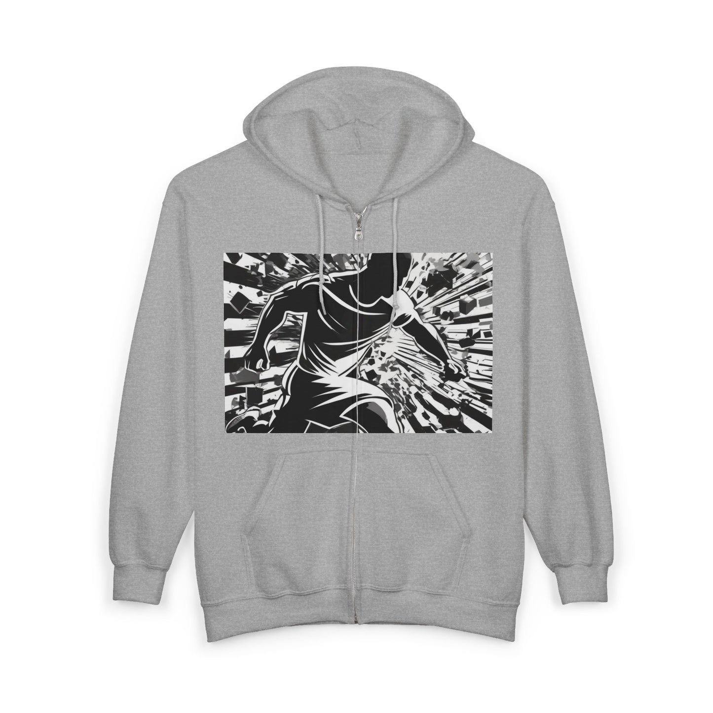 boostlete-field-day-scene-sprinter-halftone-athletic-0248 — Unisex Heavy Blend Full-Zip Hooded Sweatshirt