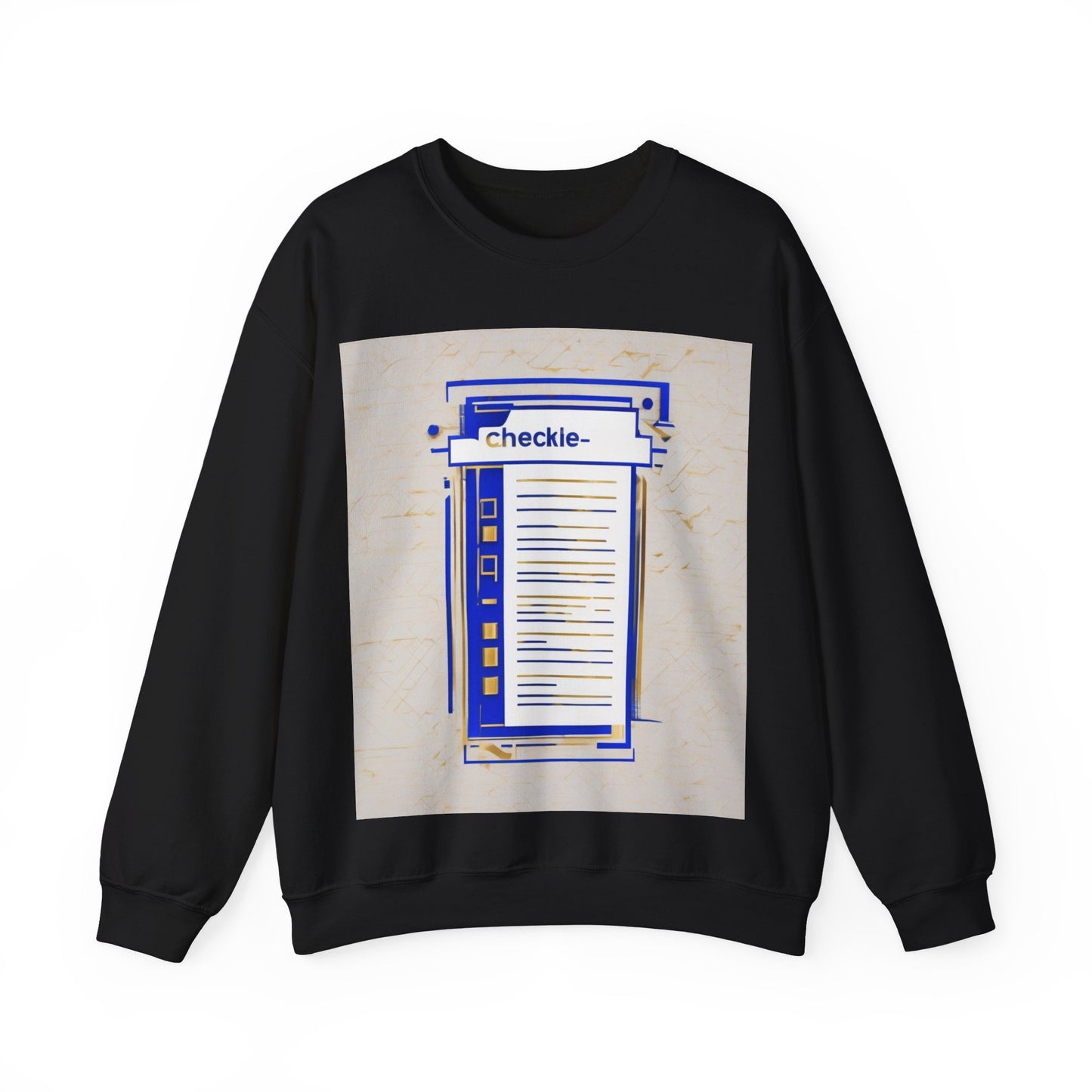 boostlete-am-crew-icon-checklist-glitch-badge-0018 — Unisex Heavy Blend Crewneck Sweatshirt (Gildan)