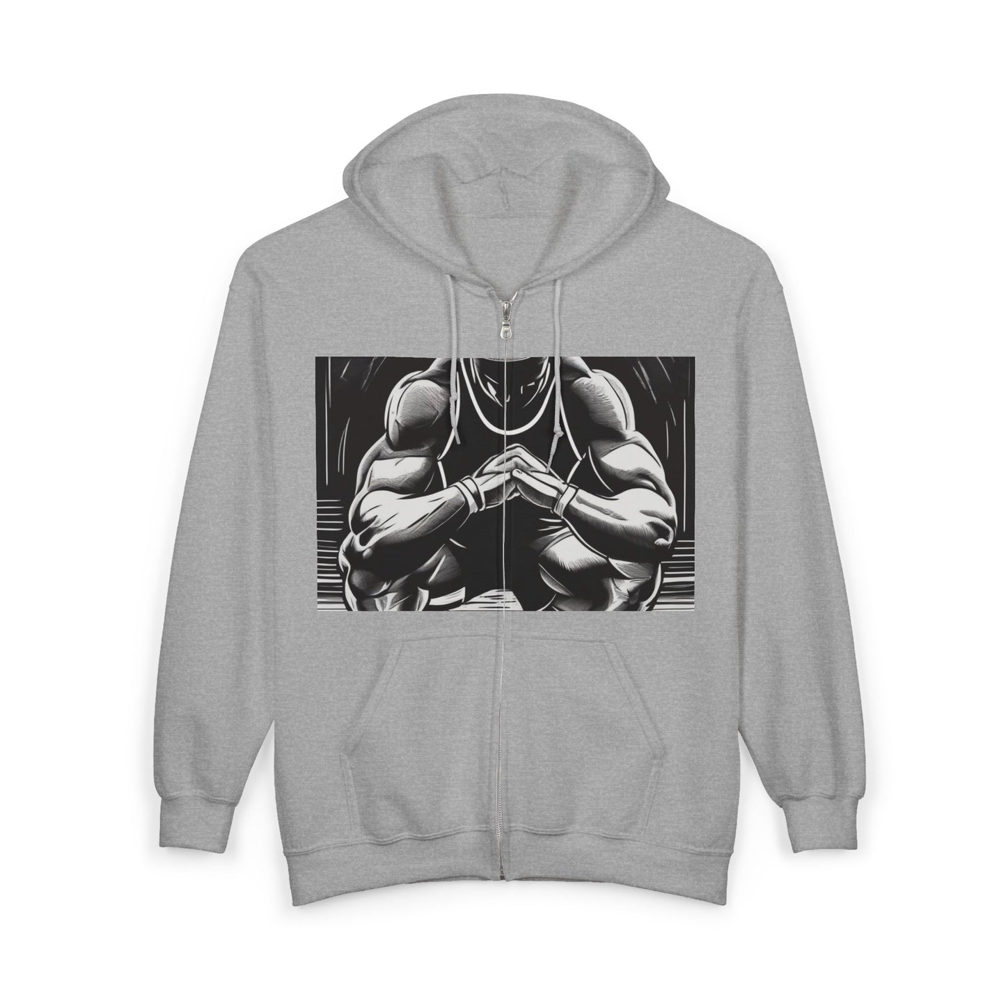 boostlete-pr-season-scene-athlete-outline-athletic-0144 — Unisex Heavy Blend Full-Zip Hooded Sweatshirt