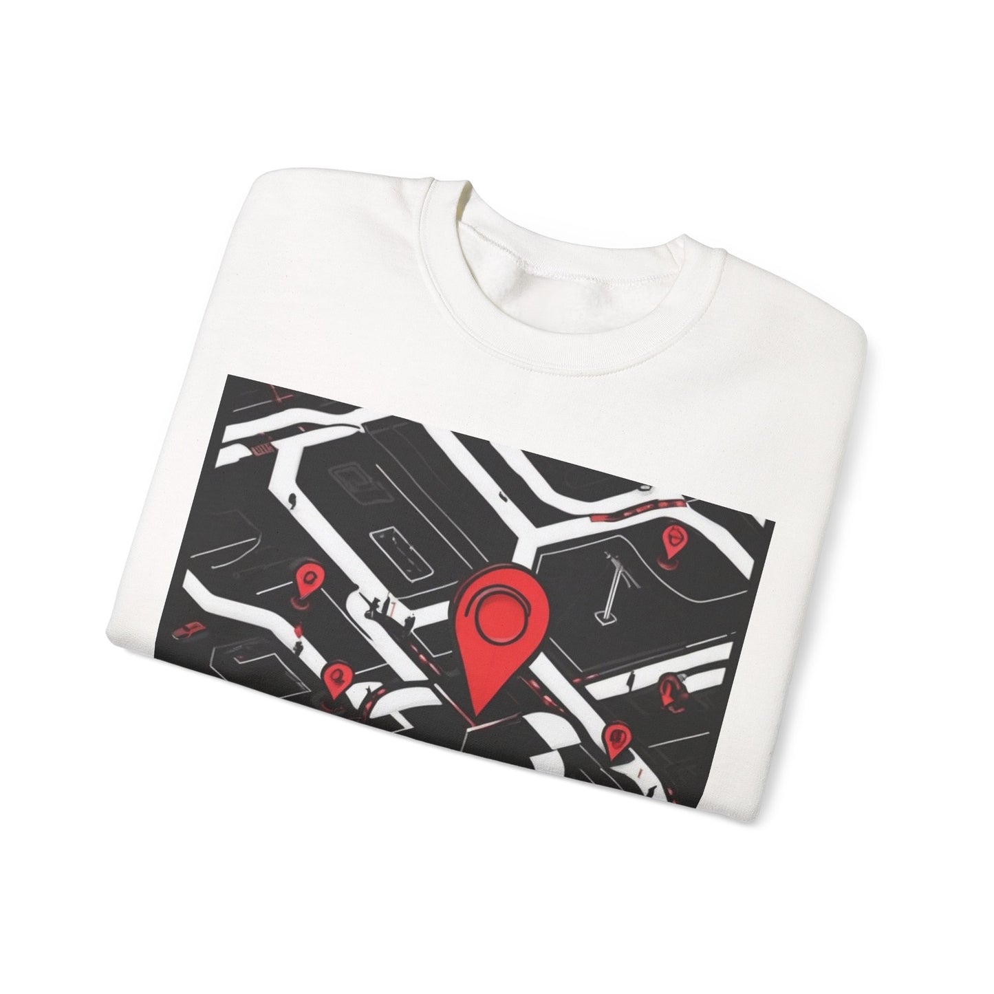 boostlete-am-crew-icon-map-matte-isometric-0094 — Unisex Heavy Blend Crewneck Sweatshirt (Gildan)