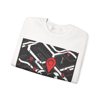 boostlete-am-crew-icon-map-matte-isometric-0094 — Unisex Heavy Blend Crewneck Sweatshirt (Gildan)