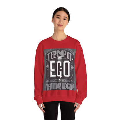 boostlete-mile-by-mile-type-tempo-over-ego-banner-modern-0093 — Unisex Heavy Blend Crewneck Sweatshirt (Gildan)
