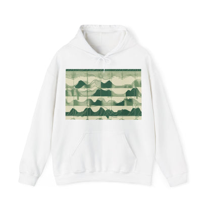 boostlete-mile-by-mile-pattern-audio-blueprint-0971 — Unisex Heavy Blend Hoodie (G18500)
