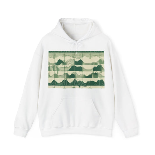 boostlete-mile-by-mile-pattern-audio-blueprint-0971 — Unisex Heavy Blend Hoodie (G18500)