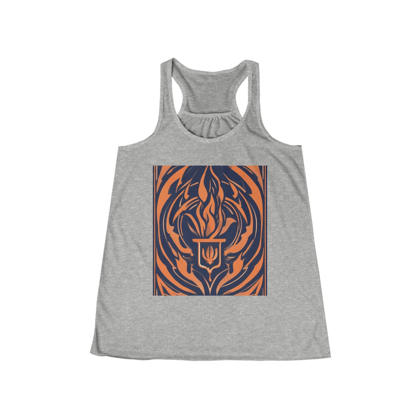boostlete-quiet-power-icon-flame-duotone-athletic-0158 — Women's Flowy Racerback Tank (B+C 8800)
