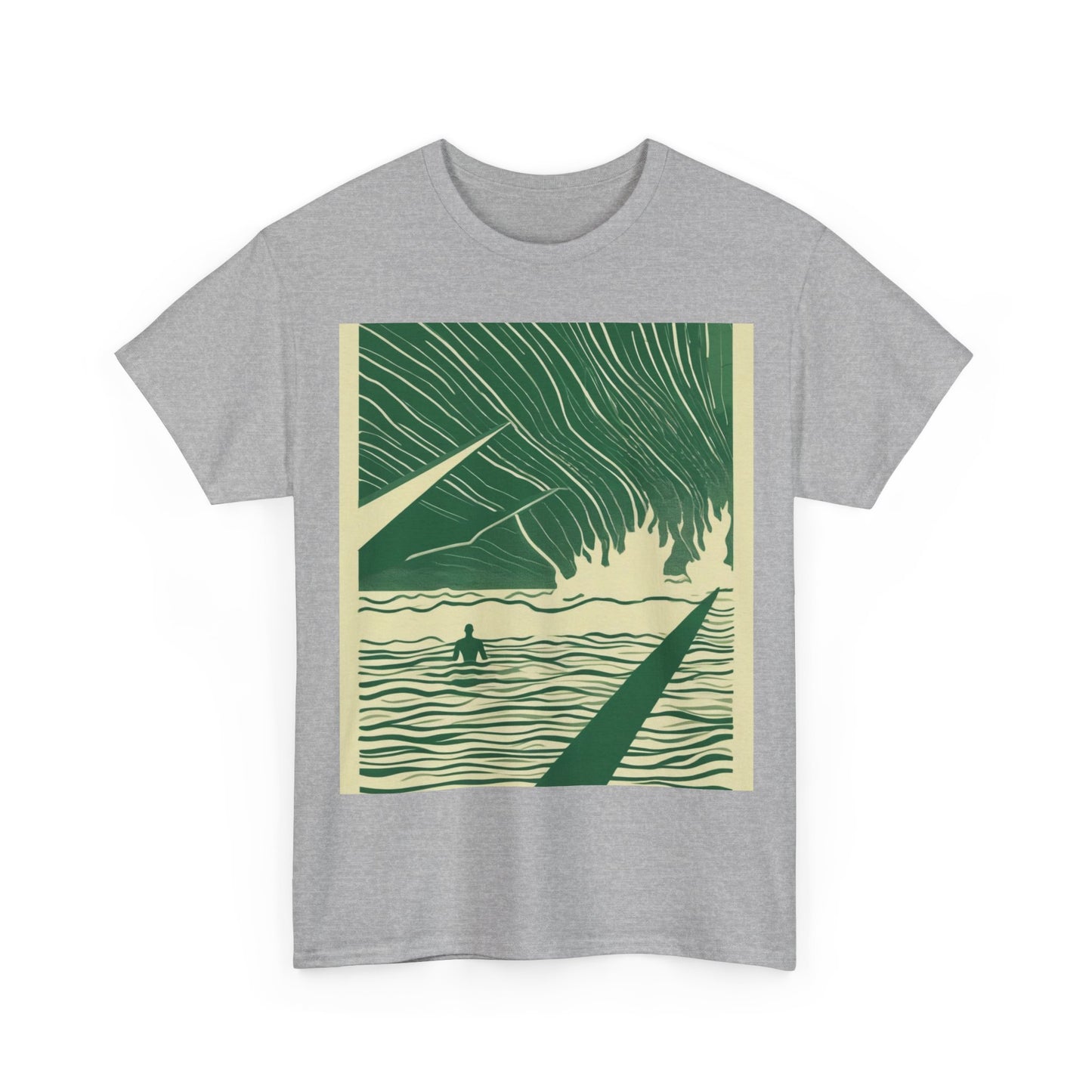 boostlete-mile-by-mile-icon-swimmer-motion-isometric-0078 — Unisex Heavy Cotton Tee (Gildan 5000)