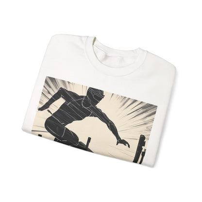 boostlete-iron-intent-scene-hurdler-speed-blueprint-0152 — Unisex Heavy Blend Crewneck Sweatshirt (Gildan)