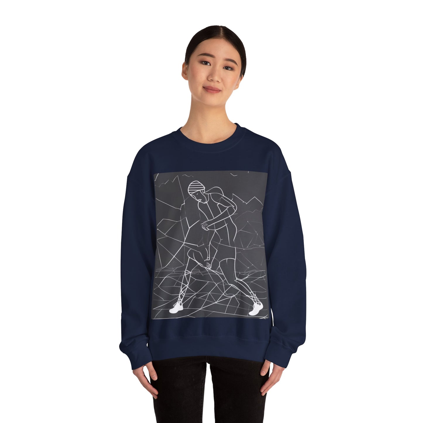 boostlete-pr-season-scene-runner-outline-geometric-1072 — Unisex Heavy Blend Crewneck (G18000)