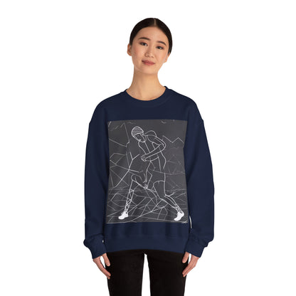 boostlete-pr-season-scene-runner-outline-geometric-1072 — Unisex Heavy Blend Crewneck (G18000)