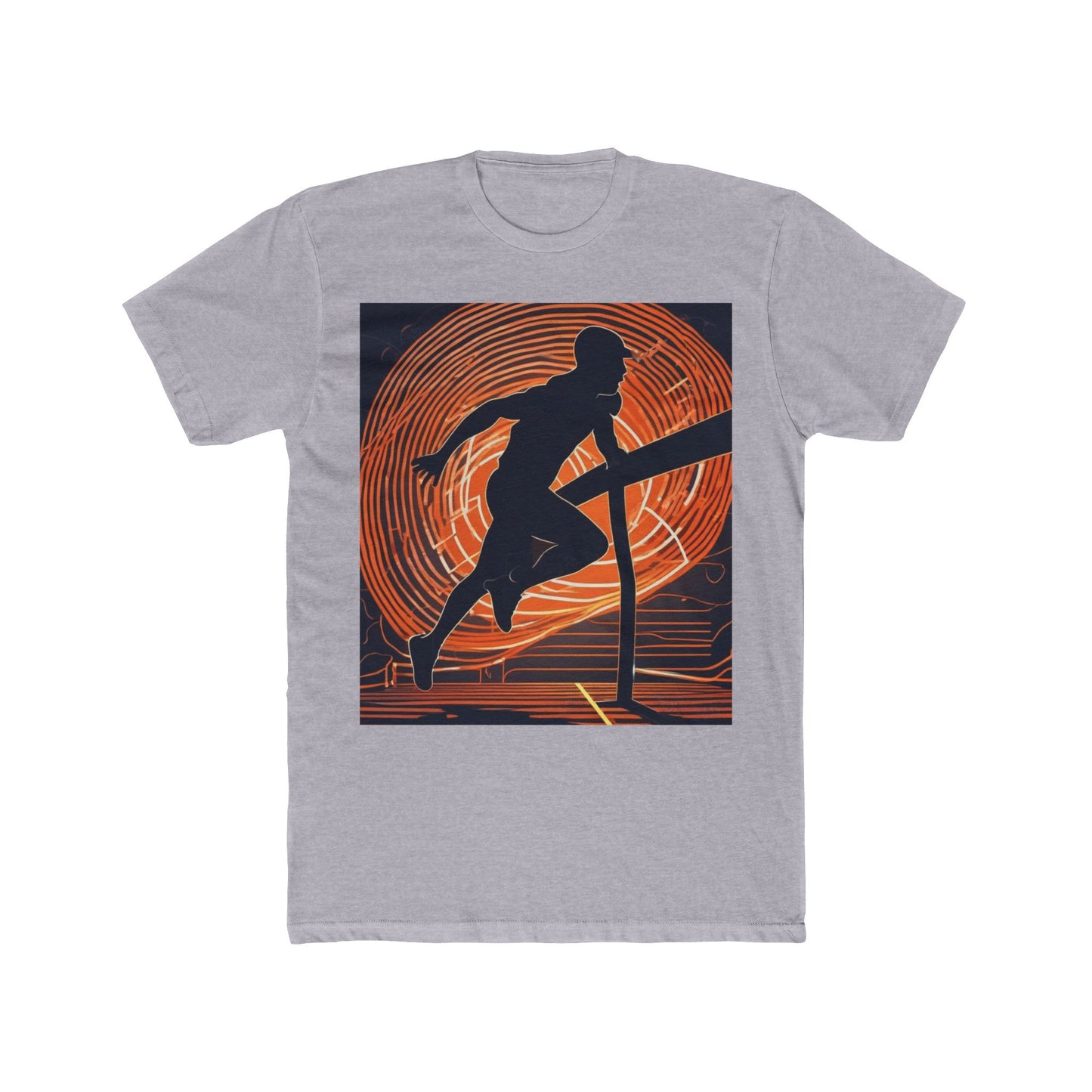 boostlete-iron-intent-scene-hurdler-neon-modern-0264 — Unisex Cotton Crew Tee (NL 3600)
