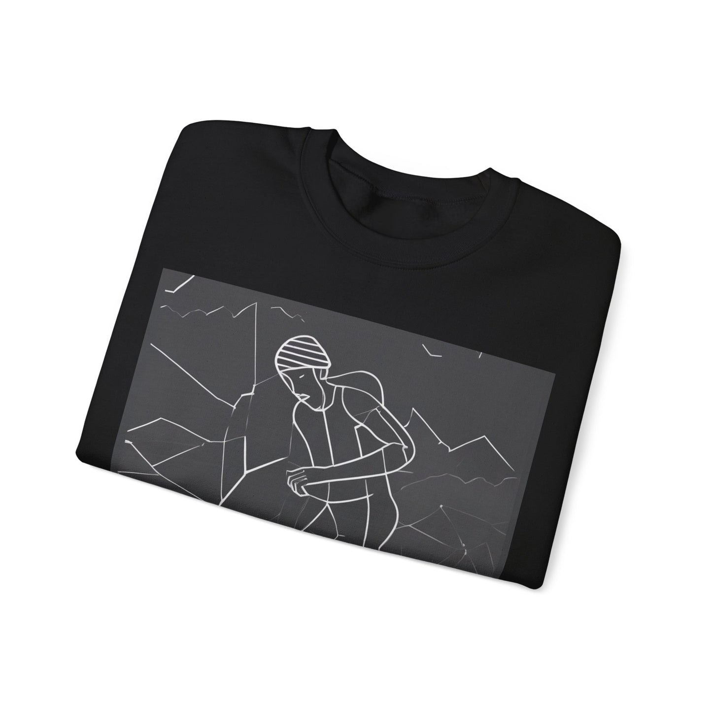 boostlete-pr-season-scene-runner-outline-geometric-1072 — Unisex Heavy Blend Crewneck (G18000)