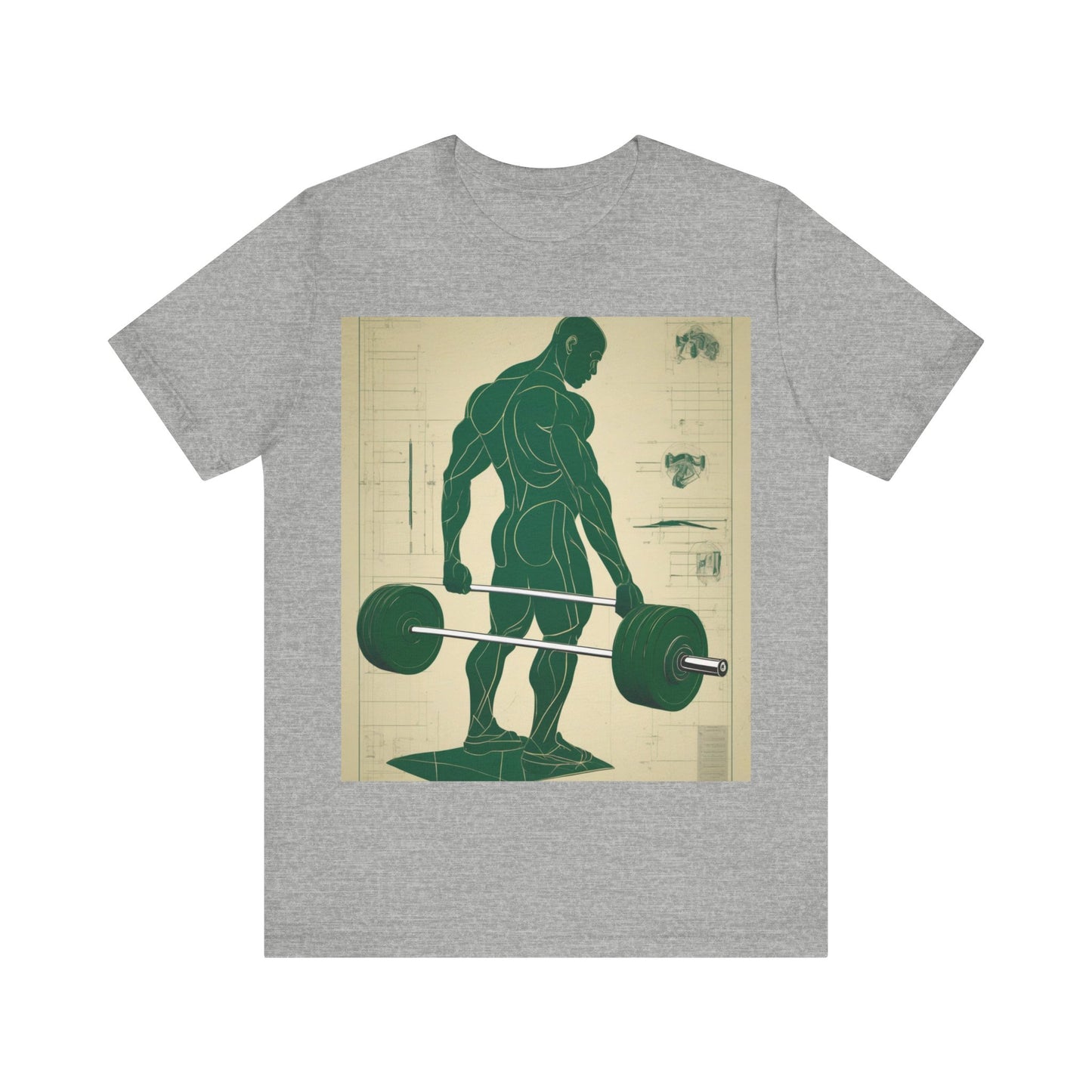 boostlete-recovery-progress-scene-deadlift-3d-blueprint-0236 — Unisex Jersey Short Sleeve (B+C 3001)