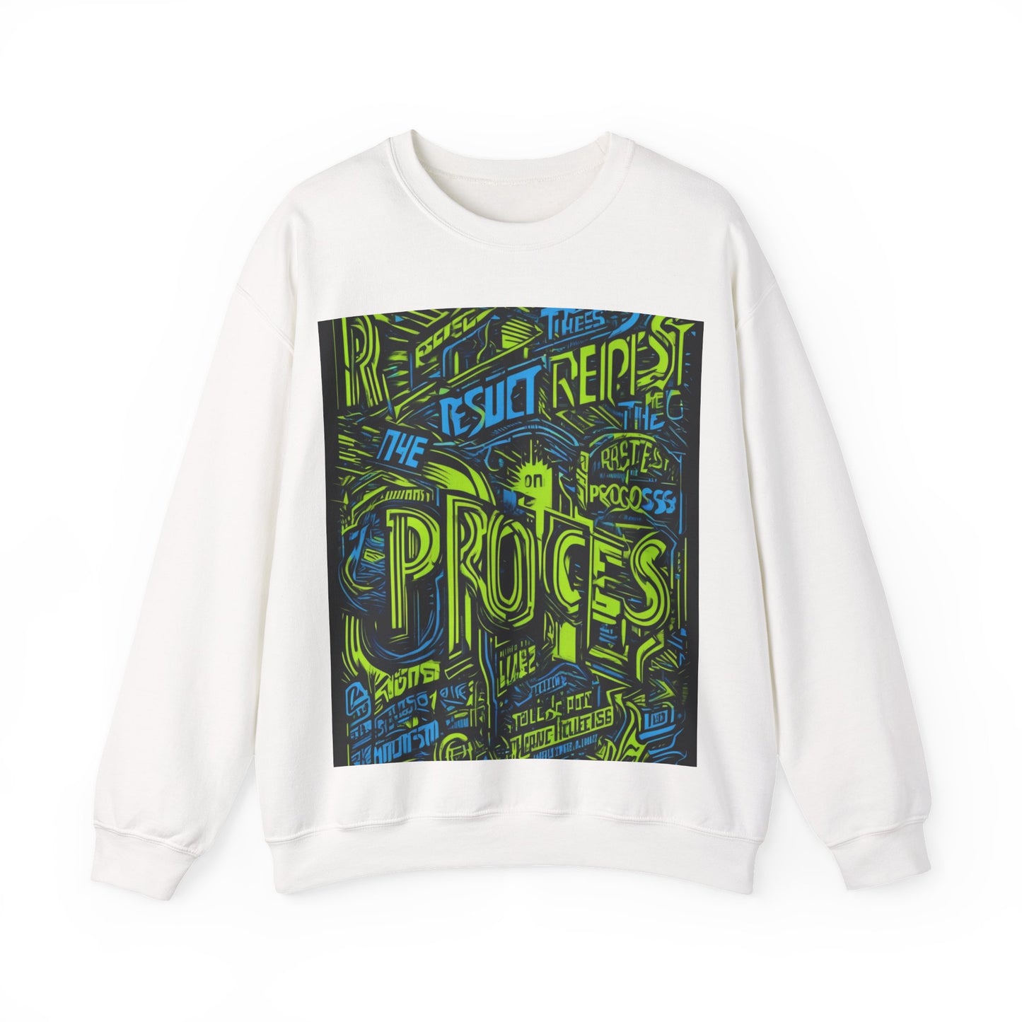 boostlete-rise-grind-type-respect-the-process-big-monoline-0265 — Unisex Heavy Blend Crewneck Sweatshirt (Gildan)