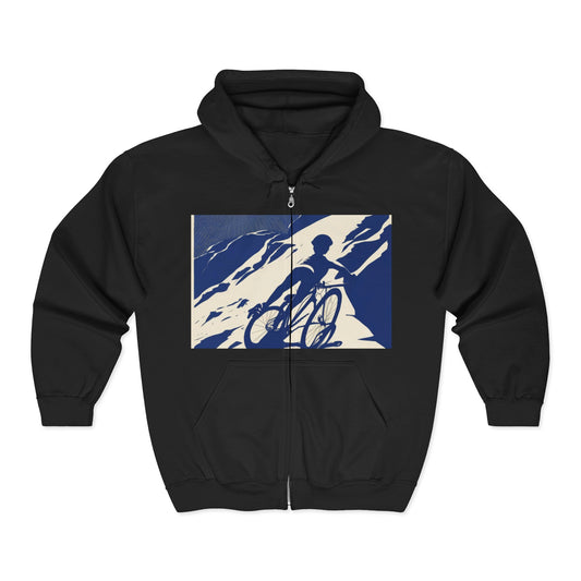 boostlete-am-crew-scene-cyclist-offset-bold-0008 — Unisex Heavy Blend Full-Zip Hooded Sweatshirt