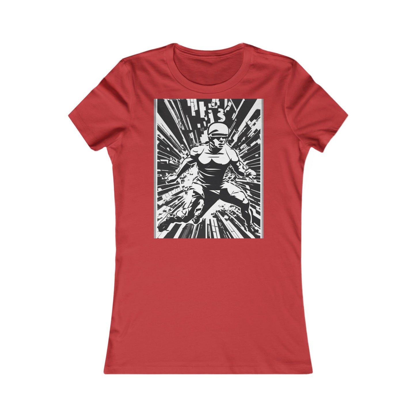 boostlete-field-day-scene-sprinter-halftone-bold-0148 — Women's Favorite Tee (B+C 6004)