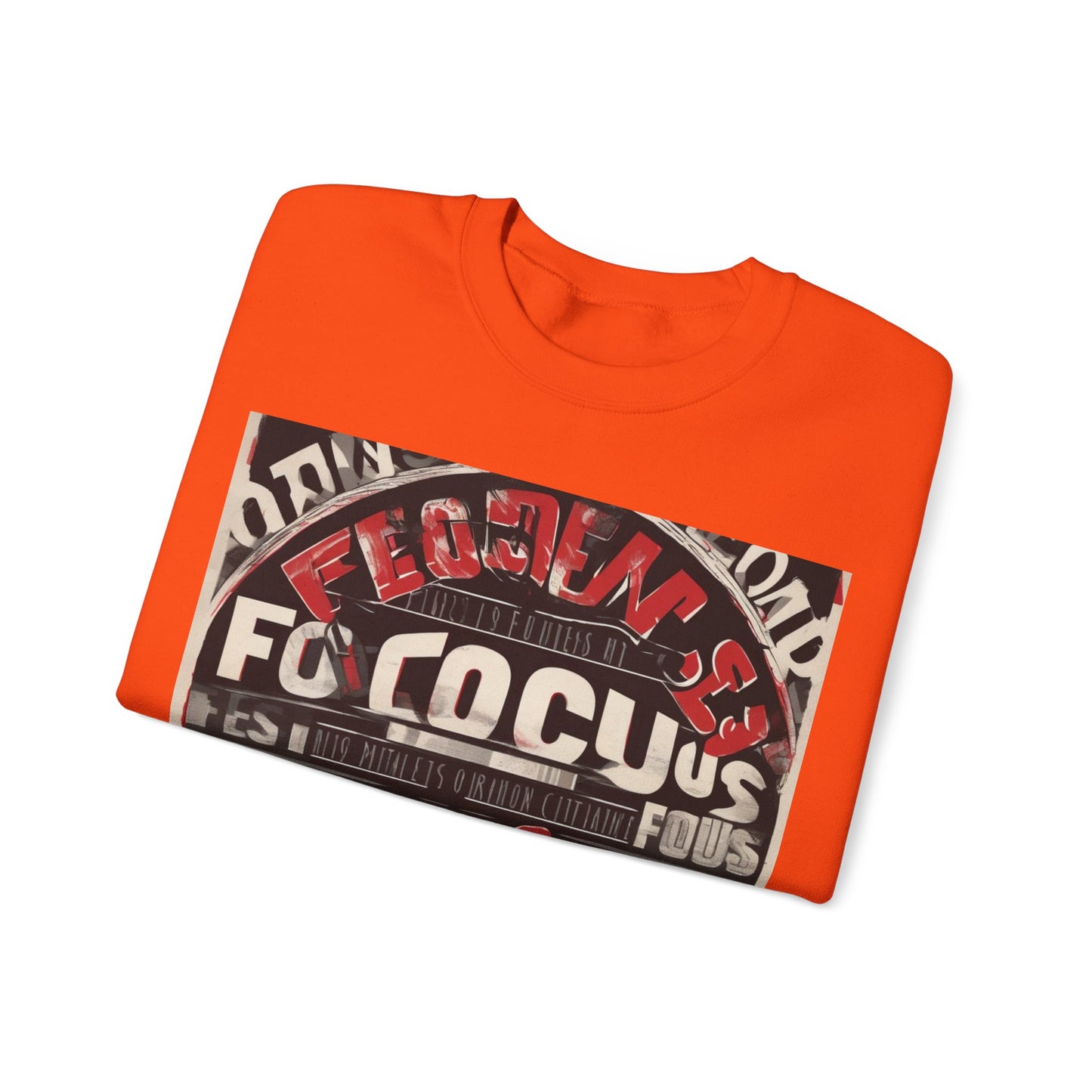 boostlete-mile-by-mile-type-focus-over-feelings-split-retro-0841 — Unisex Heavy Blend Crewneck (G18000)