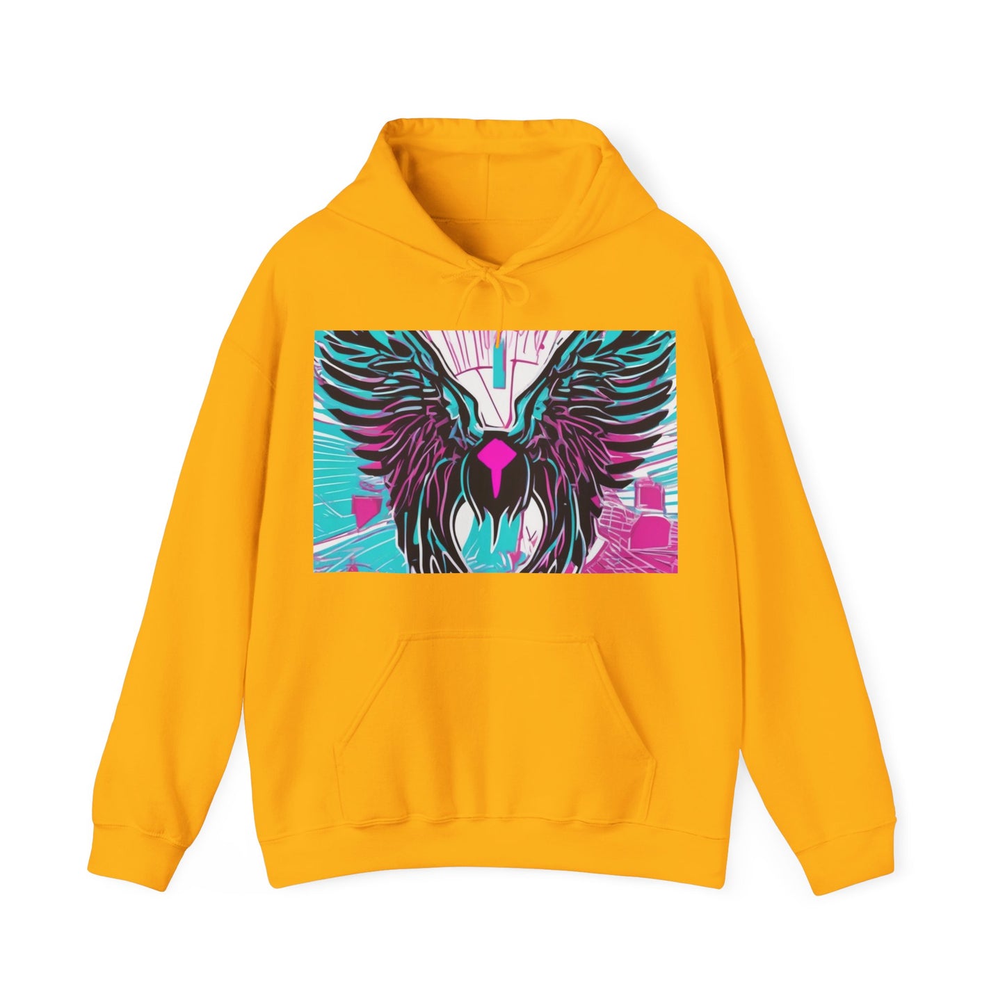 boostlete-am-crew-icon-wings-outline-line-art-0282 — Unisex Heavy Blend Hooded Sweatshirt (Gildan)