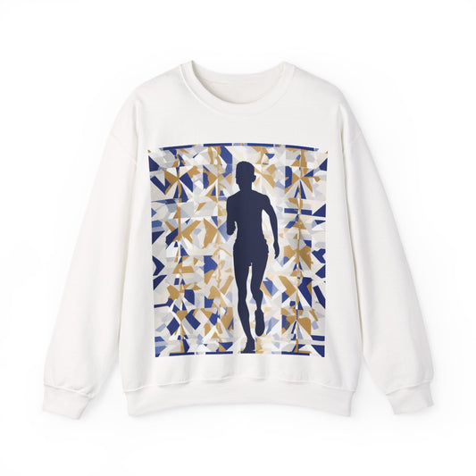 boostlete-recovery-progress-scene-marathoner-matte-geometric-0448 — Unisex Heavy Blend Crewneck Sweatshirt (Gildan)