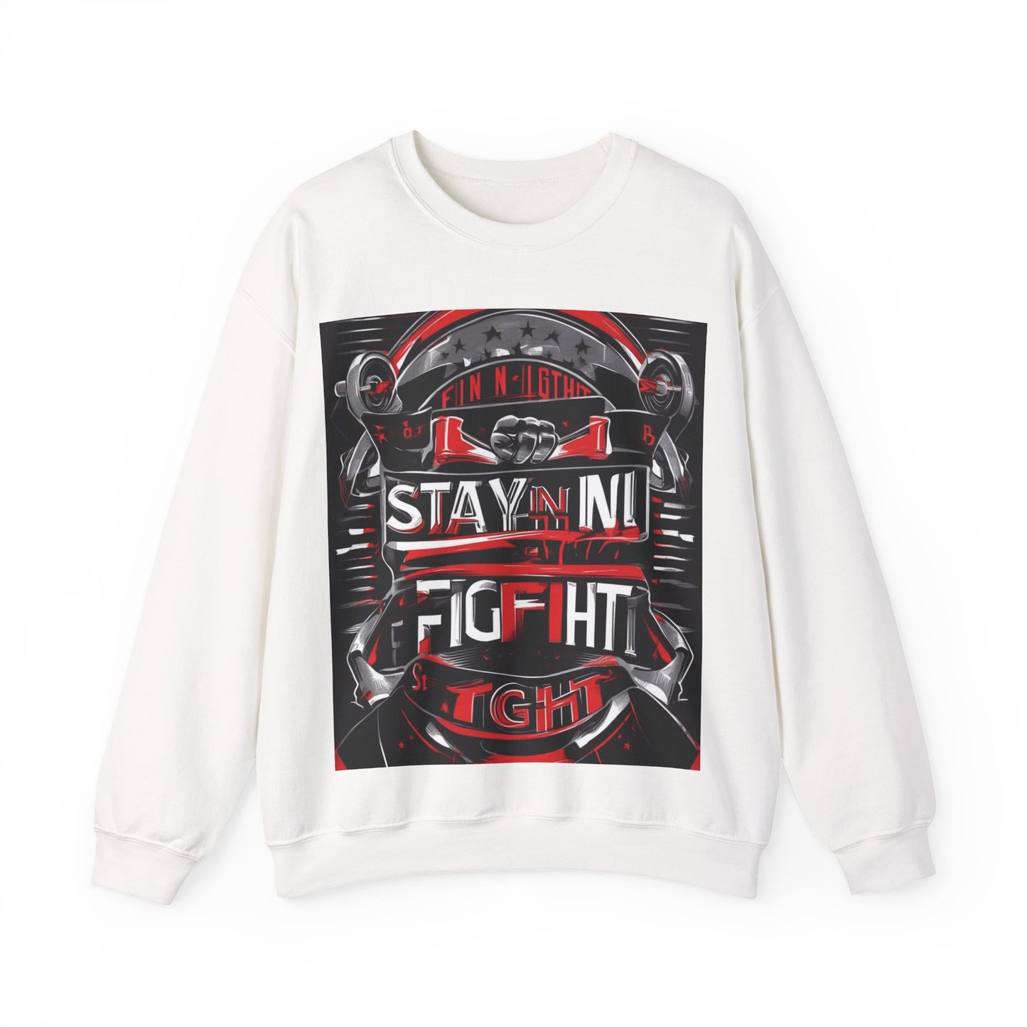 boostlete-rise-grind-type-stay-in-the-fight-banner-retro-1441 — Unisex Heavy Blend Crewneck (G18000)